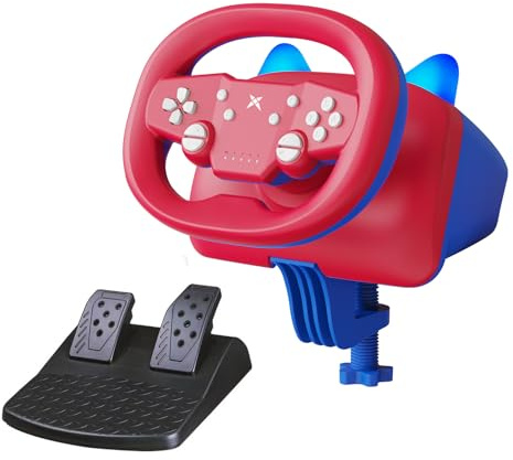 DOYO Pro Gaming Steering Wheel with Pedals, 270 Degree Racing Wheel with Dual-Vibration Motors, Steering Wheel for PC, PS4, Switch, PS3, IOS, Android Race Games, Screenshot Capture