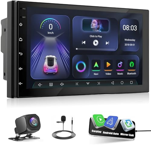 Octa Core 4G+64G CarPlay Android Auto 2 Din Headunit Tablet 7 IPS Touch Screen Display Autoradio FM Radio Auto Navigatore stereo Pad Multimedia Player GPS BT WiFi