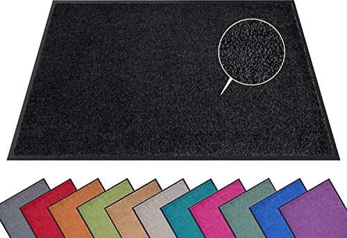 Hanse Home Fußmatte (S-XXL) 120x180cm – 12 Farben – Fussmatte Outdoor Schmutzfangmatte Türmatte Waschbar & Wetterfest rutschfest für Eingangsbereich & Außenbereich – Schwarz