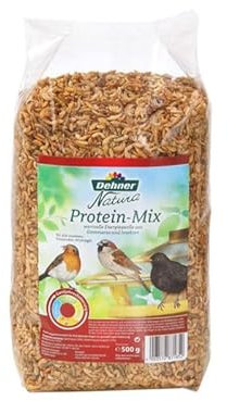 Dehner Natura Premium Wildvogelfutter, Protein-Mix aus Gammarus / Insekten, Ganzjahresfutter energiereich, hochwertiges Vogelfutter für Wildvögel, 500 g