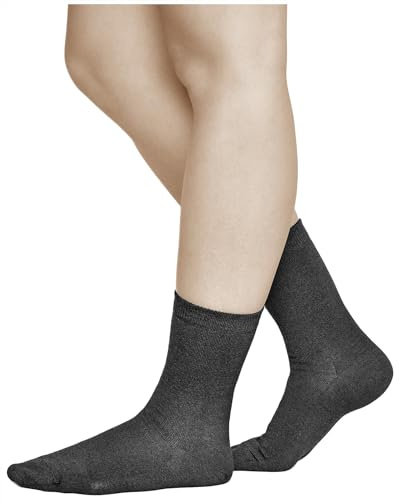 vitsocks Chaussette chaude fine 80% LAINE MÉRINOS douce Femme (3 PAIRES) ville quotidienne hiver mi-mollet unie, noir, 35-38