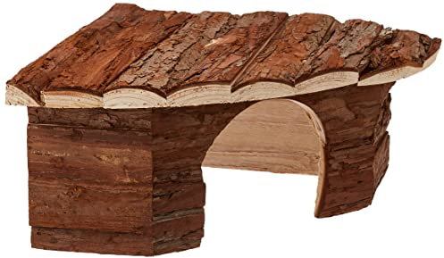 Croci Wood Eckhaus - Haus für Nagetiere und Meerschweinchen, Eckunterstand aus Holz, Zubehör für Hamster und Mäuse, 42 x 15 x 30 cm