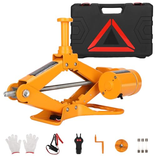 ROGTZ Electric Scissor Car Jack Kit 2 Ton 12V Portable Auto Car Lift with 14.6 Inch Range for SUV Sedan Floor Jack for Tire Change Roadside Emergency