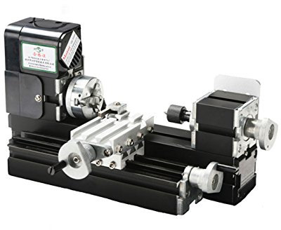 CGOLDENWALL Mini torno de metal multifunción de 24 W 20000r/min motor de metal para carpintería para madera/cobre/aluminio/plexiglás/plástico