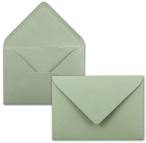 FarbenFroh Kuvert i eukalyptusgrönt, 25 stycken, C5-kuvert, 22 x 15,4 cm, fukthäftande, utan fönster, jul- och hälsningskort