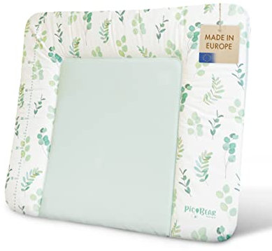 pic Bear Wickelauflage - hochwertige OEKO-TEX Wickeltischauflage - pflegeleichte Wickelunterlage - Auflage Wickelkommode - 85 x 72 cm - Blätter grün