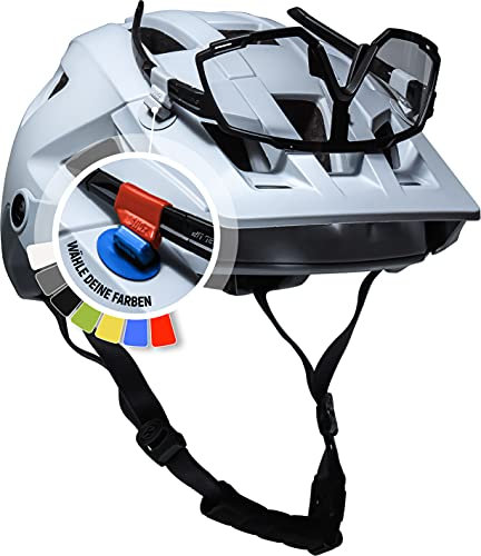 StiQx Magnet Brillenhalter für Helme & Fahrradlenker Nie Wieder verkratze Brillen - Sicherer Halt auf den härtesten Trails!! (Brillenhalter Schwarz, Größe S - Helmhalter Schwarz)