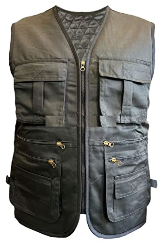 look now Mens Quilted Waistcoat Thermal LINED Thick Multi Pockets Fishing Hunting (as8, alpha, x_l, regular, regular, 681 - Black, XL)