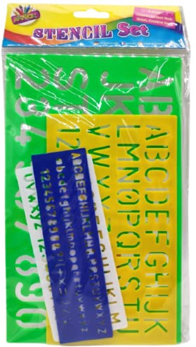 4 x Stencil Set 5mm to 30mm Alphabet Letters Number Plastic Large Lettering