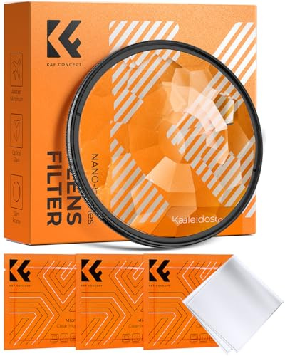 K&F CONCEPT 58 mm kalejdoskop prisma filter kreativ drömmande specialeffekt | Optiskt glas, vinkeljusterbar roterbar ram för filmskapare fotografer vloggare, kameralinsfilter Nano-B-serien FE110