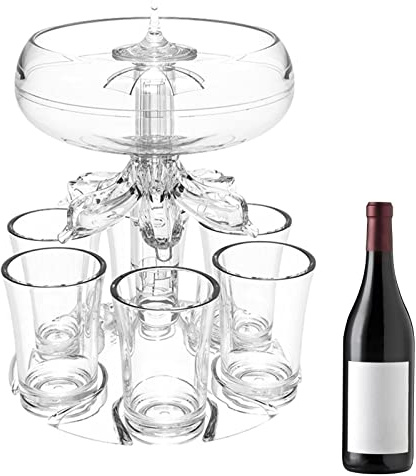 Distributeur de boissons de fête, distributeur de cocktails 6 shots | Distributeur de liqueur en acrylique - Distributeur de boissons en verre, accessoires de bar à domicile