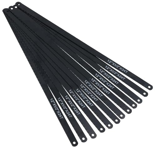 300 mm (12 tum) x 12 mm ersättningsblad för bågfil 24 TPI kolstål 12-pack
