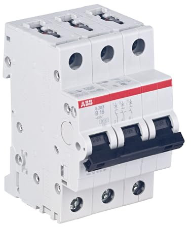 ABB S203-B16 Leitungsschutzschalter System pro M compact® Drehstrom (3P), Charakteristik B bis 16A, 6kA Kurzschlussfestigkeit