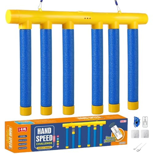 Reaction Time Training,Hand-Eye Coordination Training Toy,Drop Stick Game,Catching Sticks Game Reaction Training Toy,Upgrade Remote Control 3 Adjustable Speed,Family Party & Indoor Outdoor Fun (Blue)