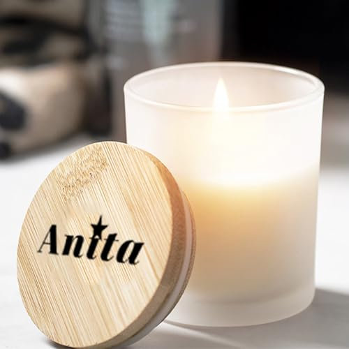 Vela Aromática Personalizada con Tapa de Bambú | Frasco de Cristal Elegante y Tapa Personalizable con Foto o Texto | Perfecta para Bodas, Eventos y Regalos Especiales