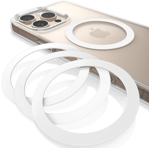 Lamicall 4 stycken för MagSafe Ring klistermärken metallring – [stabil och ultratunn] självhäftande magnetisk ring för mobilskal, metall magnet ring för iPhone 17 16 15, MagSafe-tillbehör (inte