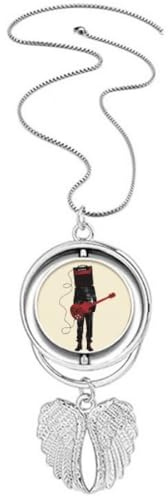 gitarr musikinstrument man hänge änglavingar roterande halsband smycken