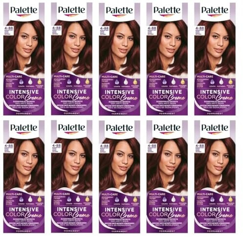 (Pack of 10) Palette Intensive Color Cream 4-88 (RF3) Intensive Dark Red Hair Color - Full Box - with English instruction leaflet