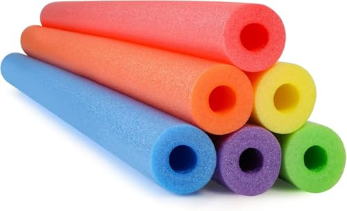 Lot de 2 flotteurs de piscine en forme de nouille, aide à la natation, aérobic aquatique, nouille d'exercice, aide à flotter verticale, flexible, bâtons en mousse souple et durable, support pour