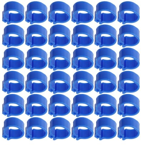 LIGHTAOTAO Anneaux de Jambe pour Pigeons 10 Mm en Plastique Bleu Foncé, Lot de 100 Bagues D'identification Non Numérotées, Accessoires pour Repérage et Gestion d'oiseaux de Compagnie