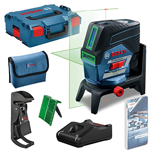 Bosch Professional 12V System Kombilaser GCL 2-50 CG (1x batteri 12 V, grön laser, med appfunktion, fäste, synligt arbetsområde: upp till 20 m, i L-BOXX)