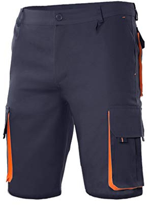 VELILLA P1030071/1644 Bermudas Bicolor Multibolsillos, Color Azul Marino/Naranja, Talla 44 W