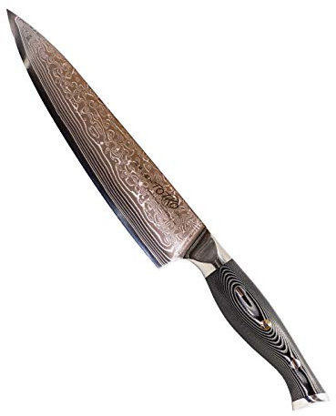 Totiko Japan Knives, Coltello da cucina Giapponese professionale, CHEF DAMASCATO YOSHINAKA 20.5 CM - 8 INCH