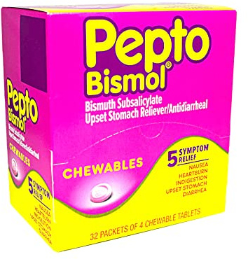 Pepto Bismol Chewables Dispenser - 32 Packs of 4