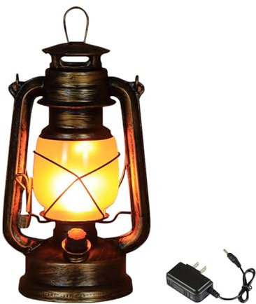 Retro Kerosene Lamp, Decorative Rechargeable Desktop Lamp with 3 Lighting Modes, LED Classic Oil Warm Lamp for Bar, Restaurant (A Type)
