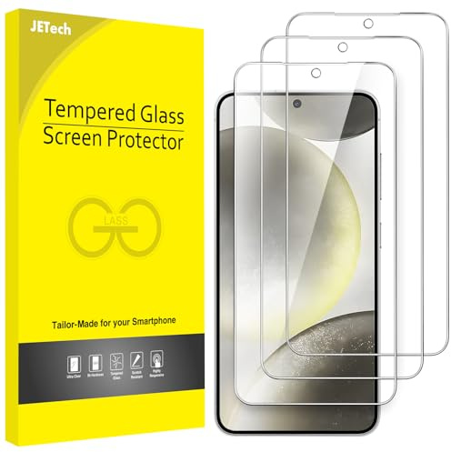 JETech Skärmskydd för Samsung Galaxy S24, 3-Pack | HD-Klar, Anti-Skrapa, Fingeravtryck ID Kompatibel, Reptåligt Härdat Glas