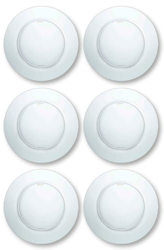 Tradineur LYS Lot de 6 assiettes plates Ø 23 cm en verre Passe au lave-vaisselle et au micro-ondes Idéal pour la maison, la cuisine et l'hôtellerie