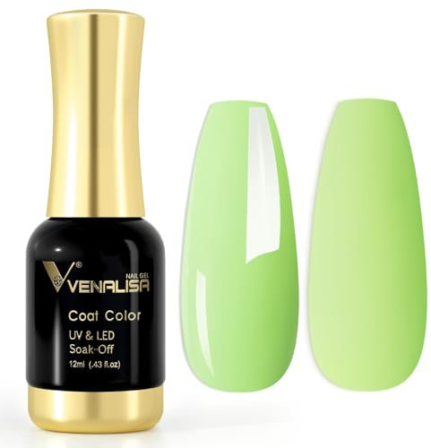 VENALISA Gel Nail Polish 12ml Mustard-Green Color Gel Polish Soak Off Nail Lamp UV LED Long-Wear for Nail Art DIY Salon-Quality Manicure at Home