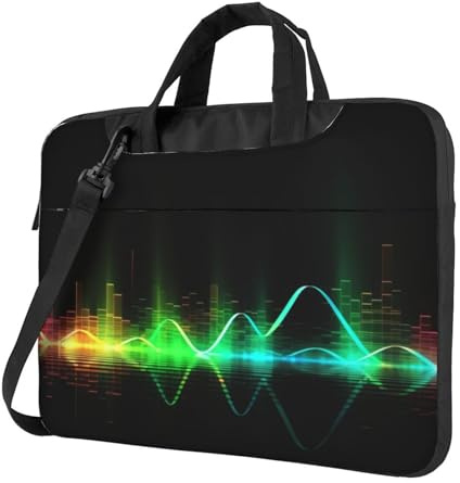 Cool Music Sound Wave - Bolsa de mano para laptop de 13 pulgadas para hombres y mujeres, maletín de hombro para computadora portátil