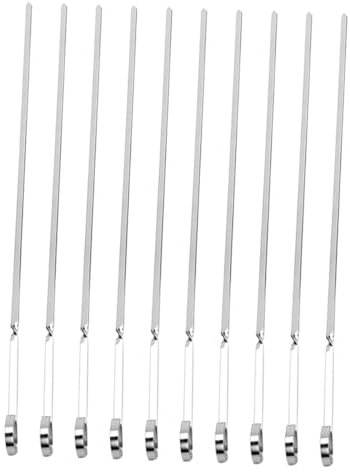 OFFSCH Set da 10 Spiedini per Barbecue in Metallo Inox Robusto, Spiedo Liscio per Grigliare All'aperto, Riutilizzabile e Resistente per Cucina Barbecue