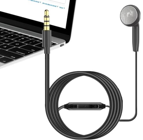 Gvblkq Auricolari mono con filo singolo, cuffie mono per smartphone con microfono, in PVC, cuffie a orecchio singolo con controllo a filo, ideali per affari, famiglia, colleghi, 10,8 x 3,8 x 1,3 cm