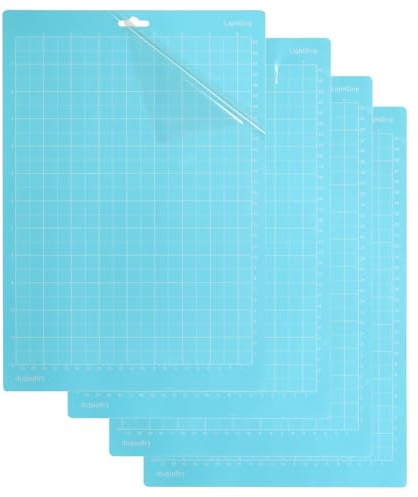 Moicstiy 4 Pcs Cutting Mat, 8.5x12Inch Reusable Adhesive Cutting Mats with Protective Film for Crafts, Cardstock, Iron On, Vinyl (Blue)