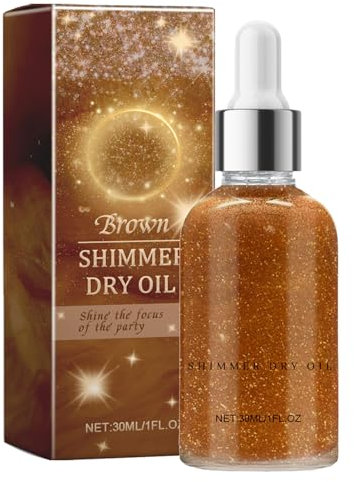 Olio Per Il Corpo Luccicante - Olio Per Trucco Lucido Secco, Glitter Radianti Per Viso, Spalle, Gambe | Olio Per Il Corpo Illuminante Con Brillantezza Elevata, Formula Non Grassa, Olio Per Il Trucco D