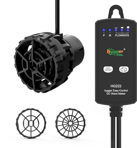 hygger Aquarium Wave Maker 9W Fish Tank Wave-Maker Mini, 2500L/H, 3 Modes, 6 Adjustable Rate Wavemaker for Fish Tank 18-37L, Ultra Quiet Water Circulation Pump with External Controller & Magnetic Base
