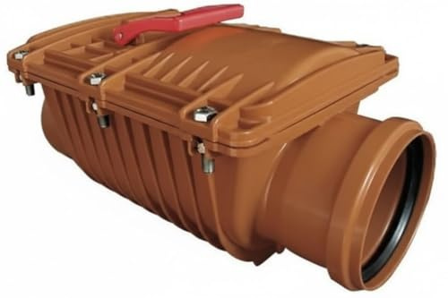 WYSKONT Válvula antirretorno Ø DN125 con tapa con cerradura, cierre antirretorno Ø DN 125 con doble válvula antirretorno, doble válvula antirretorno, protección para tubos HT – KG