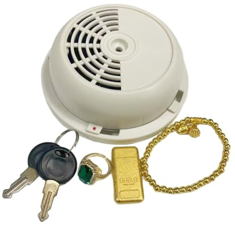 Decorative Fake smokes Alarm Secret Safe Box with Hidden Compartment, Disguised Hidden Safe, to Conceal and stash Jewelry, Cash, Watch, coin, Car Keys