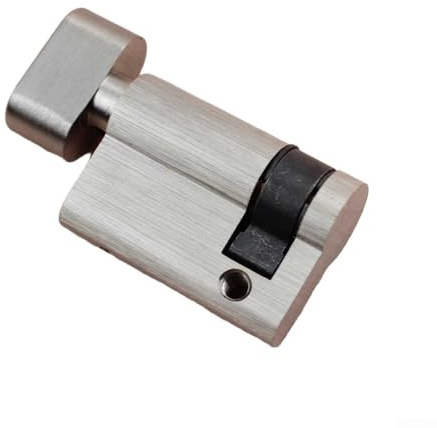 Serratura a cilindro in rame, 45 mm, apertura singola, con pomello, standard europeo, mezza faccia, interamente in ottone, per la sicurezza dei passaggi (cromo lucido)