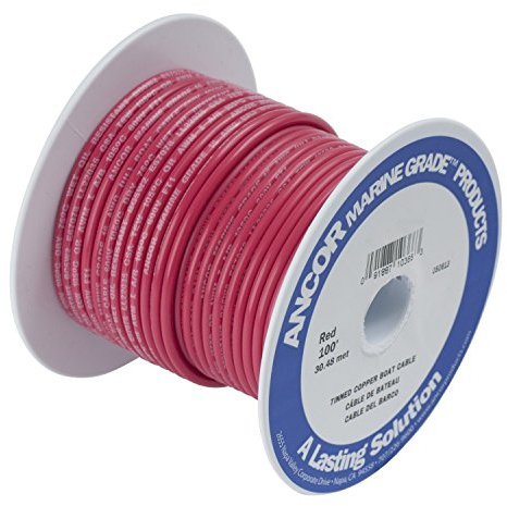 Ancor Marine Grade Primary Wire and Battery Cable (Red, 250 Feet, 4 AWG)
