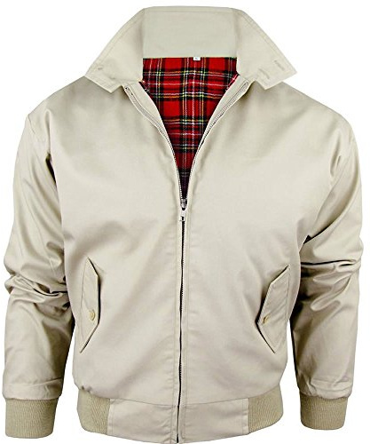 Army And Workwear Harrington Jacket with Tartan Lining British Made Mens Zip Up Classic Bomber