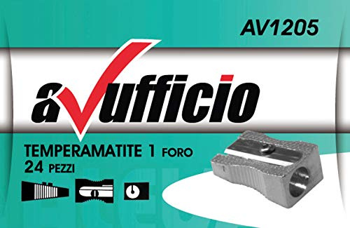 Temperamatite 1 Foro, in Metallo, confezione da 24 pezzi