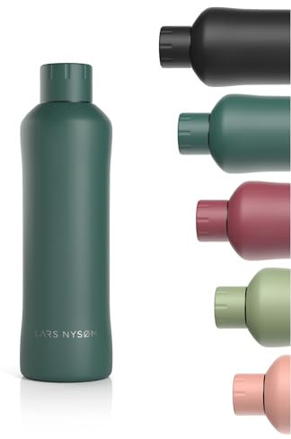 LARS NYSØM Trinkflasche Edelstahl 750ml | Isolierflasche 0,75 Liter | Auslaufsichere Wasserflasche für Sport, Fahrrad, Hund, Kinder | Thermosflasche (Pine Green, 750ml)