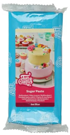 FunCakes Rollfondant Sea Blue: Einfach zu verwenden, glatt, flexibel, weich und biegsam, perfekt zum Dekorieren von Kuchen, halal, koscher und glutenfrei. 1 kg