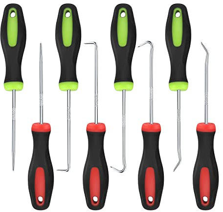 8 piezas Ganzúa y Gancho de Largo Alcance, Raspadores de Sello de Aceite de Rascador Ganchos, Selección y Raspador, Anillo Tórico y Removedor de Sellos Ganchos Herramientas