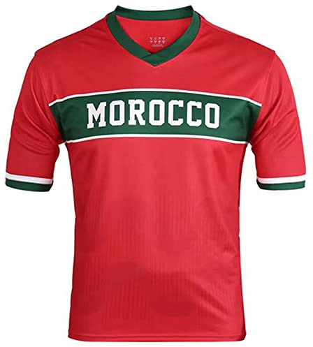 YuanDiann Marocko Mästare Qatar fotboll mästerskap minne t-shirt rund hals kortärmad fanshirt sport casual ventilerande tröjor fotbollströjor män och kvinnor M