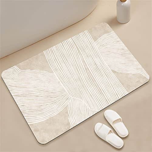 Aoojlo Badematte rutschfest 50x80cm, Badteppich Curry Badvorleger Schnelltrocknend Saugfähige Waschbar Duschvorleger, Badezimmerteppich Bath Mat Home Deko für Badewanne, Dusche, Badezimmer