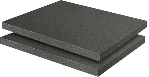 SDLDEER Polyuretanskum, 2 stycken 40 x 30 x 4 cm skumsnitt, verktygslåda kamera offer skum, kubskum för miniatyrer, bagageinlägg, skuminlägg